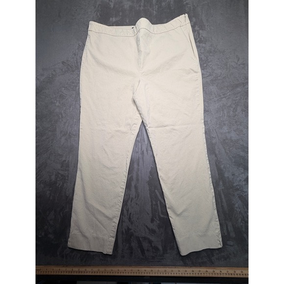 Talbots Pants - Talbots Chatham Ankle Pants Womens 16 Beige Khaki Side Zip Straight Leg Stretch